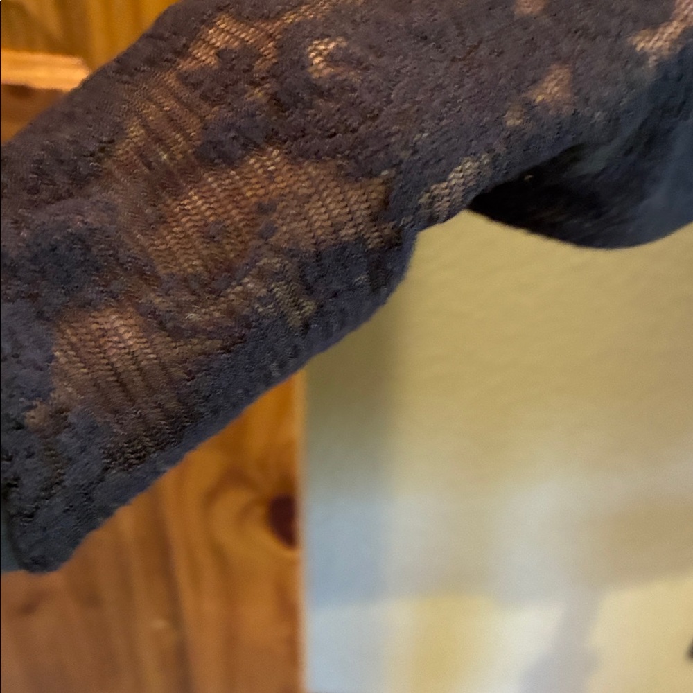 Hem and Thread faux leather top with lace sleeves. EUC - Picture 3 of 8